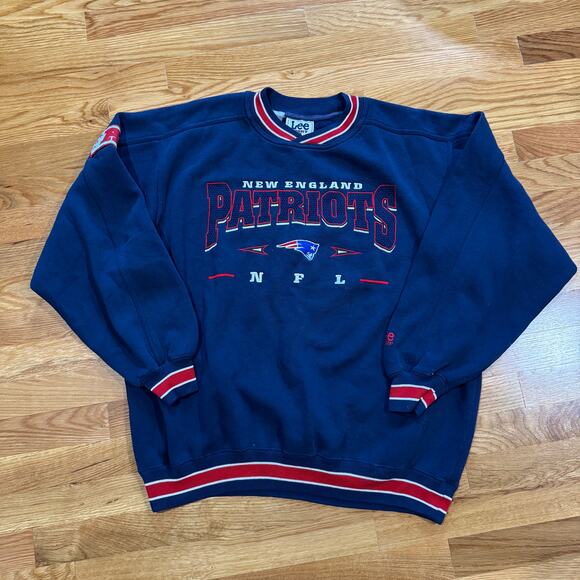 Vintage New England Patriots Crewneck Sweatshirt Mens Large Lee Sport - Picture 1 of 4